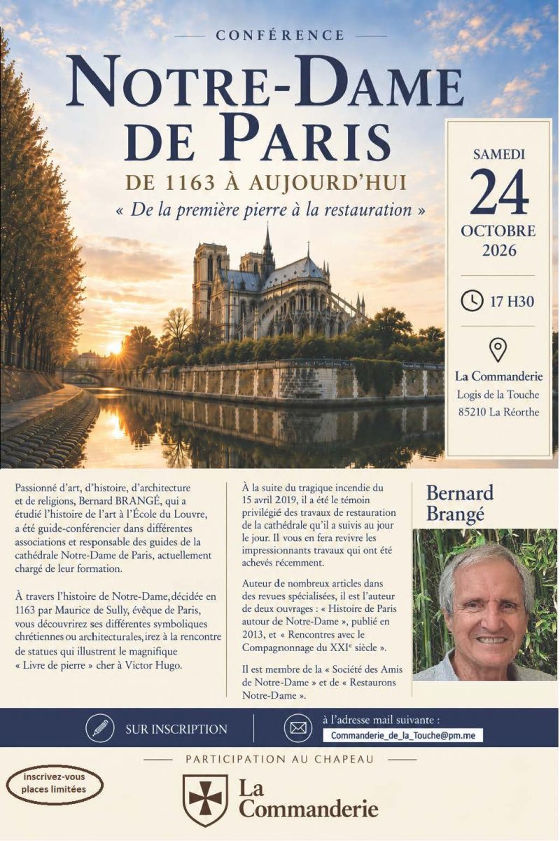 Annonce conférence Notre-Dame de Paris 24 octobre