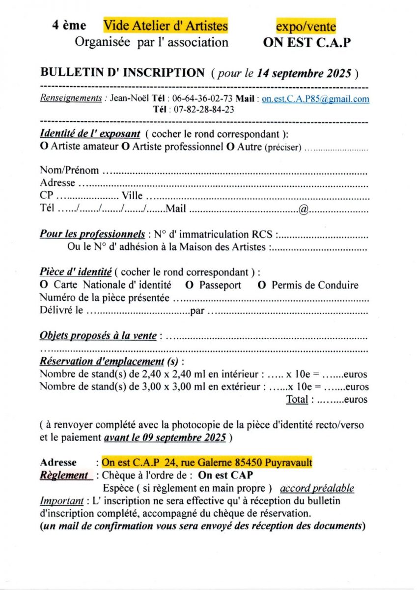 inscription VAA du 14 septembre 2025
