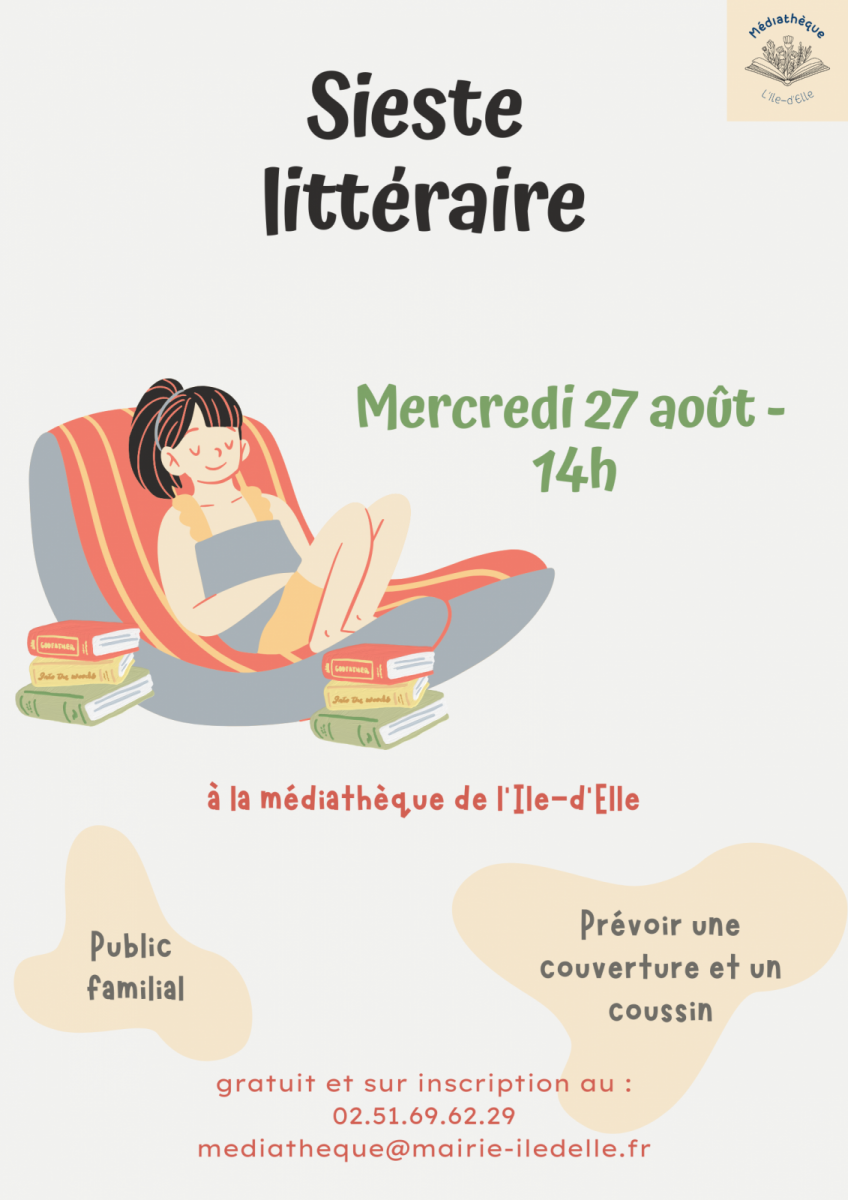 Affiche heure du conte – sieste littéraire